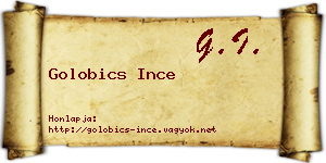 Golobics Ince névjegykártya